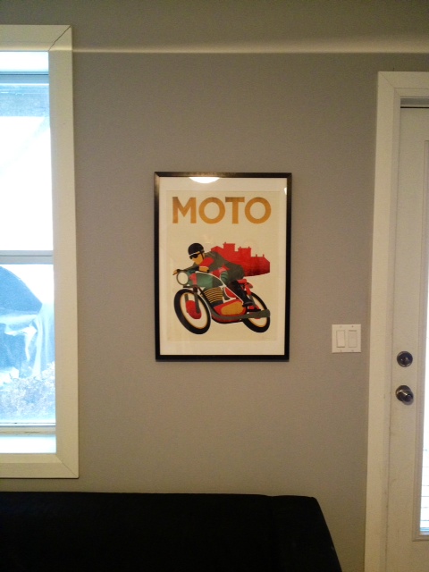 The new print is hanging out on our back livingroom wall 