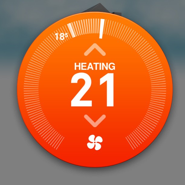 A screen shot of my Nest thermostat app on my iPhone. 