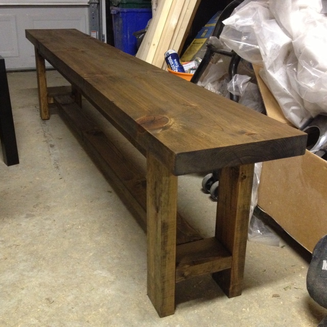 bench stained