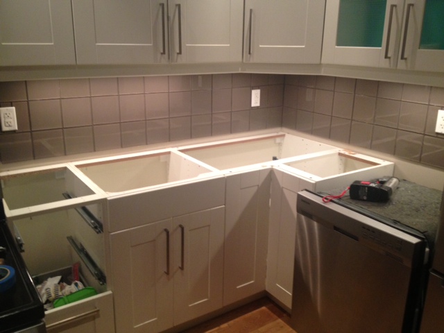 Cabinets ready for templating