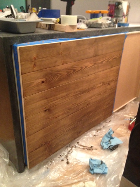 Paneling after one coat of stain