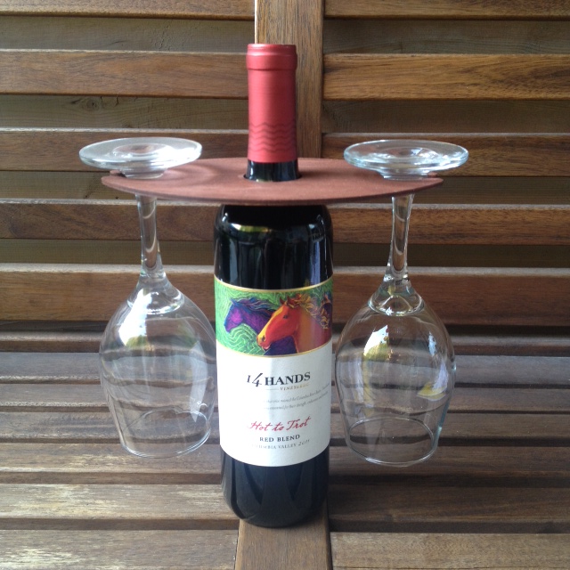 Wood Stained Wine Glass Holder
