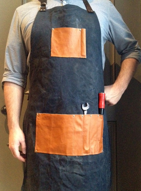 DIY Mens Leather and Waxed Canvas Apron